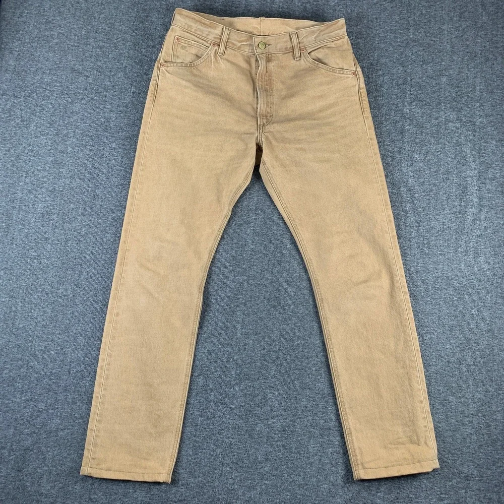 Double RRL Jeans Men 31x29 High Rise Slim Japanese Denim Brown Cowboy Western